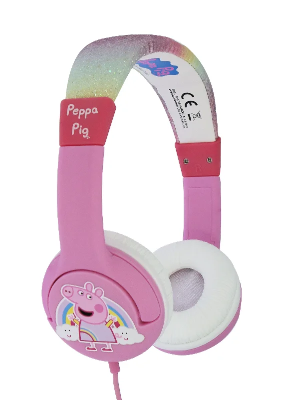 OTL Peppa OnEar Wired Headphone - Safe Volume Limiting @85dB, Foldable & Ajustable, Superb Sound Quality,  Works w/ Smartphones, Tablets, Ninetendo Switch, Laptops & devices w/ 3.5mm port - Princess