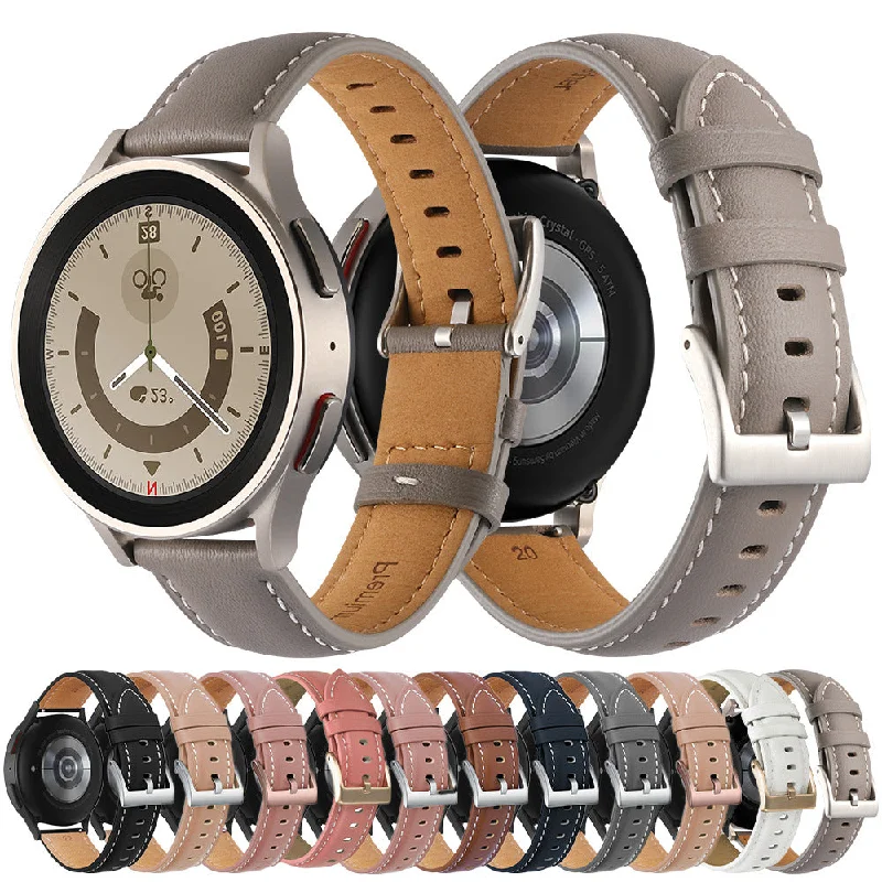 Wholesale Premium leather watch band for Samsung Galaxy watch345pro