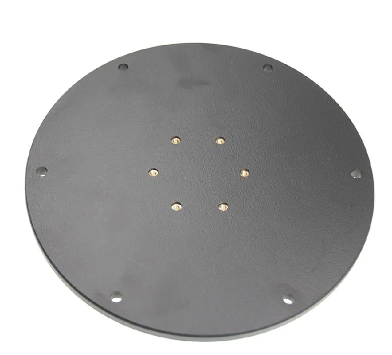 Mounting Plate Round. - Diameter: 200 mm. (Black) - For Hollow Core Pedestals