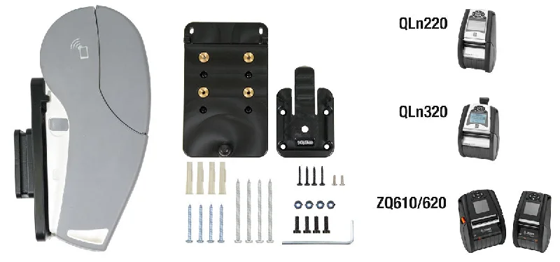 Printer Mount Kit with Quick Release Dock for Zebra QLN 220/QLN320, ZQ610/ZQ620