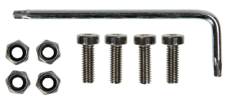 M4 x 12mm Hex Cap Screws with Nyloc Nuts (4 pk), Zinc