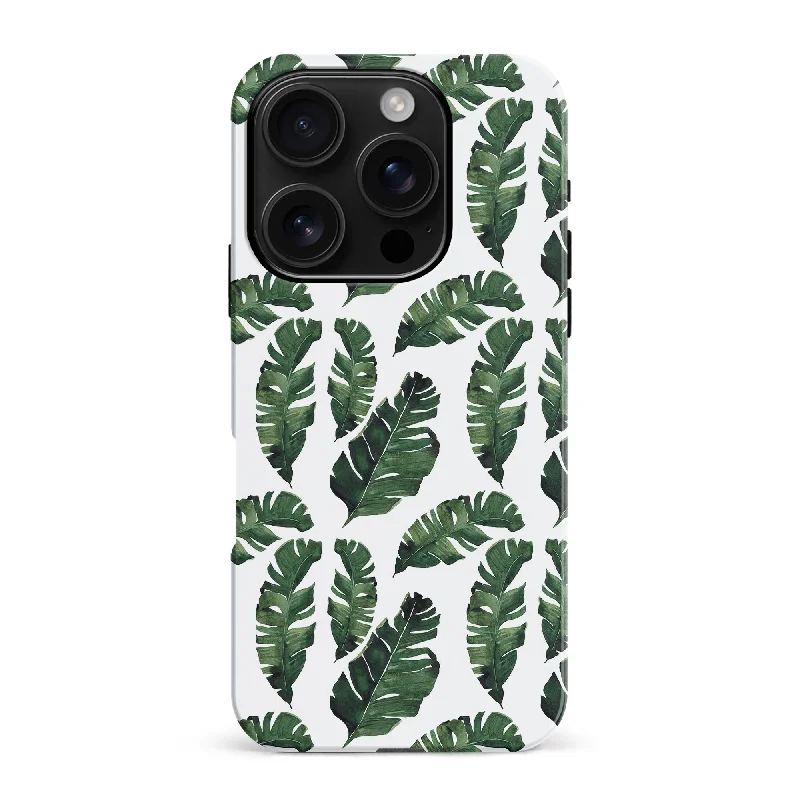 Banana Leaves Floral Phone Case - White