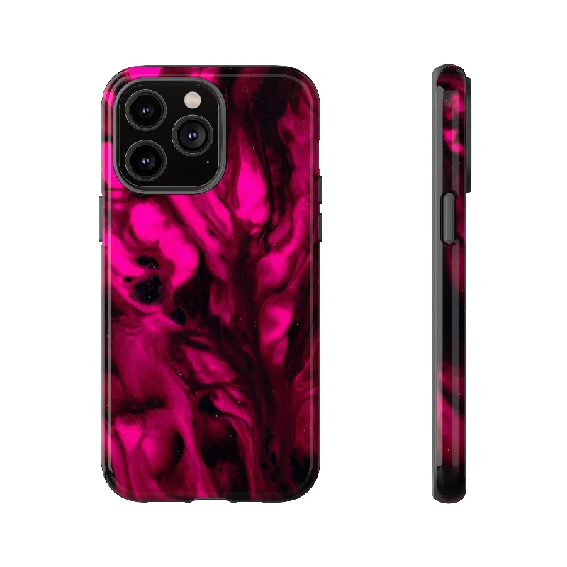 Bright Pink Ink Art - Protective Phone Case