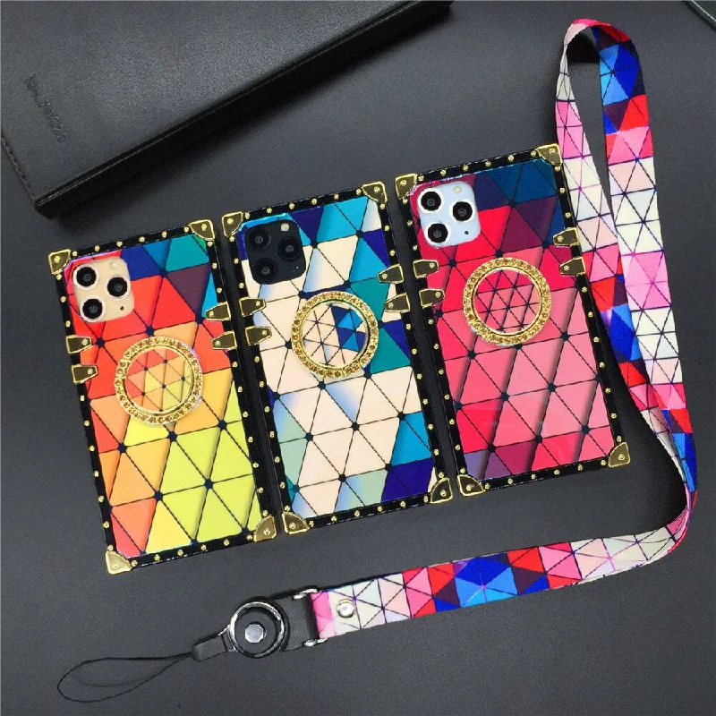 Colorful Laser Prismatic lattice Phone Case for iPhone models