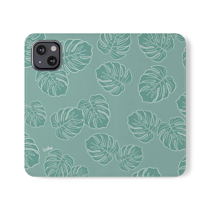 Monstera - Teal - Folio case