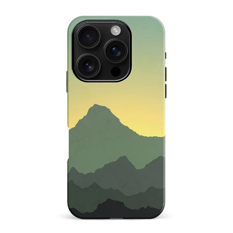 Mountains Silhouettes Phone Case in Green