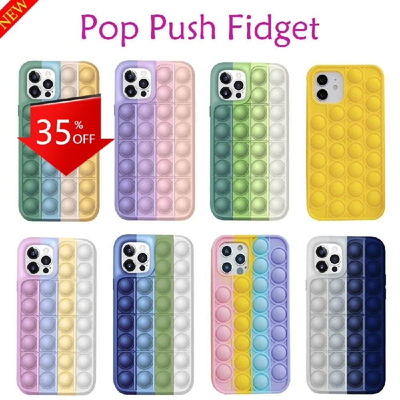 New gadget Popit Push Fidget Bubble phone Case For iPhone models  12 11 pro max 7 8 plus x xr xs xsmax cheap price wholesale ready stock