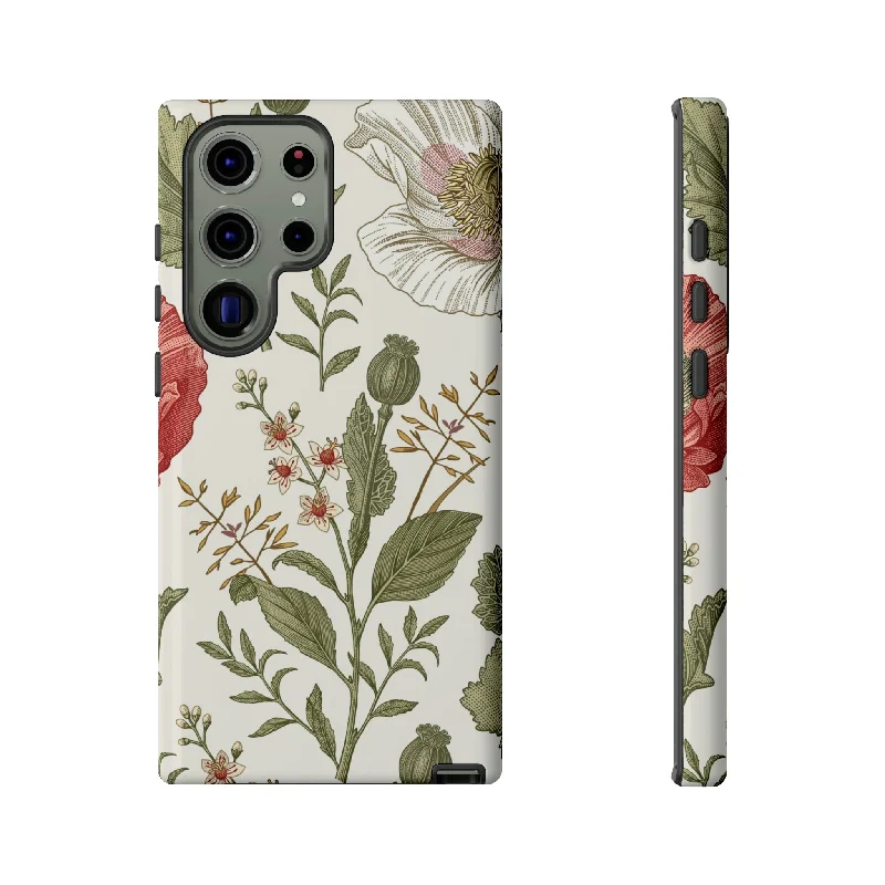 Poppy Vintage Flower Samsung Case (Protective)