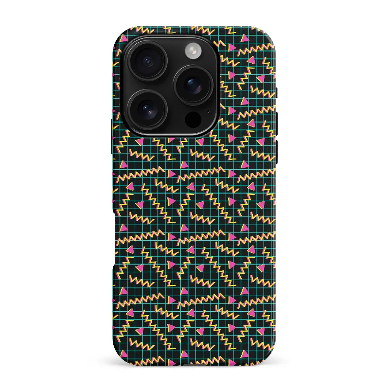 Retro Graph Paper Phone Case - Black