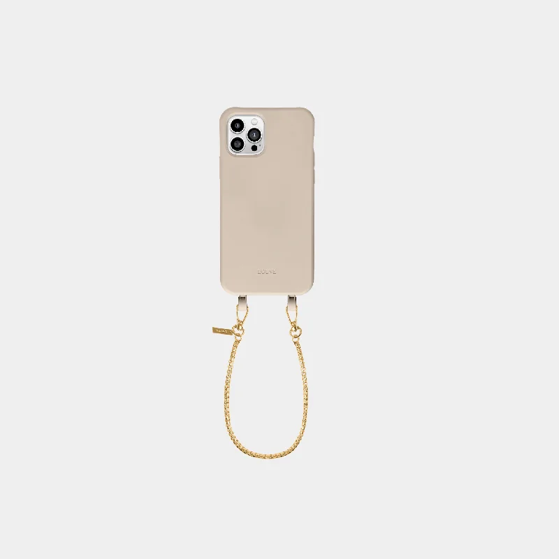 Beige Phone Case + Gold-Plated Wristlet