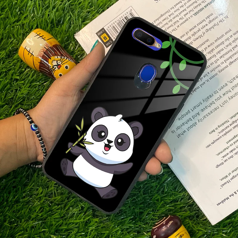 Black Panda Glass Phone Case For Oppo