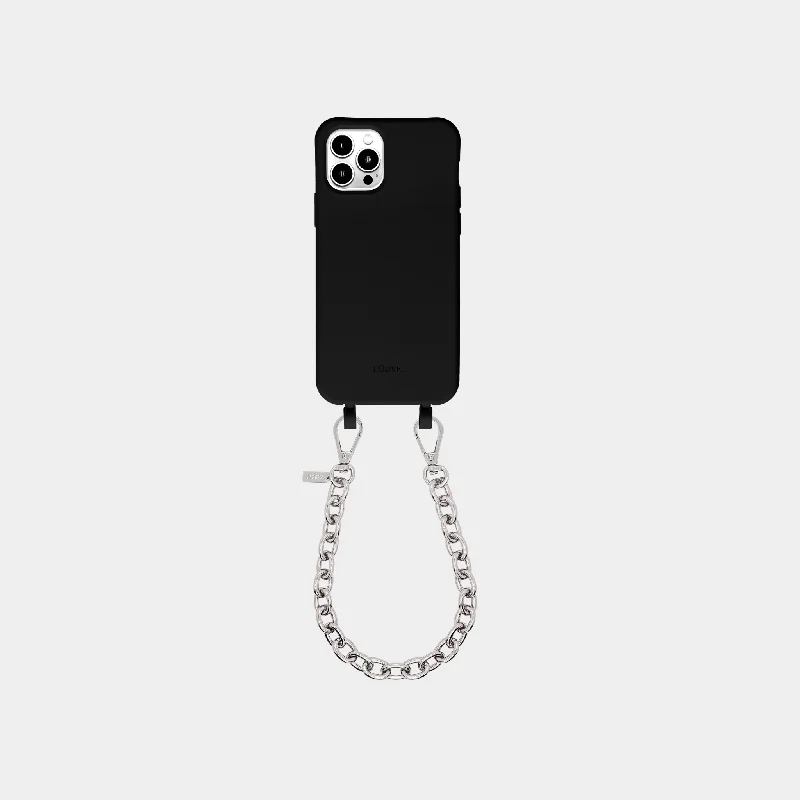 Black Phone Case + Silver-Plated Wristlet