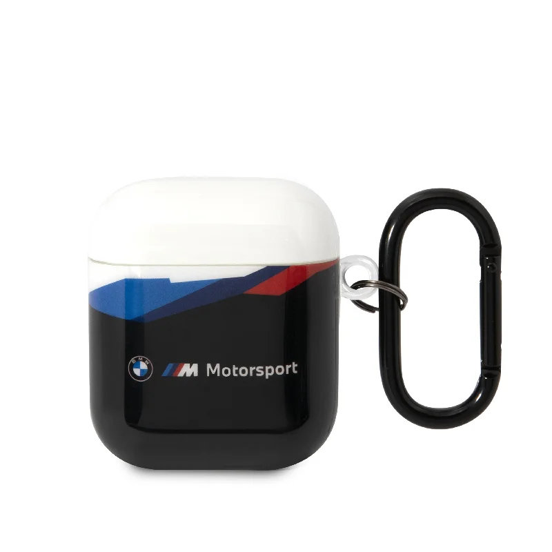 Airpods 1/2 - M Case TPU Transparent LID Black - BMW