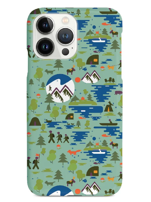 Camping Nature Pattern - Black Case