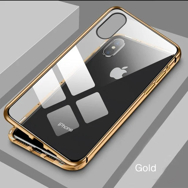 Case Double Sided Glass Magnet For iPhone XS MAX X XR 8 7 Plus