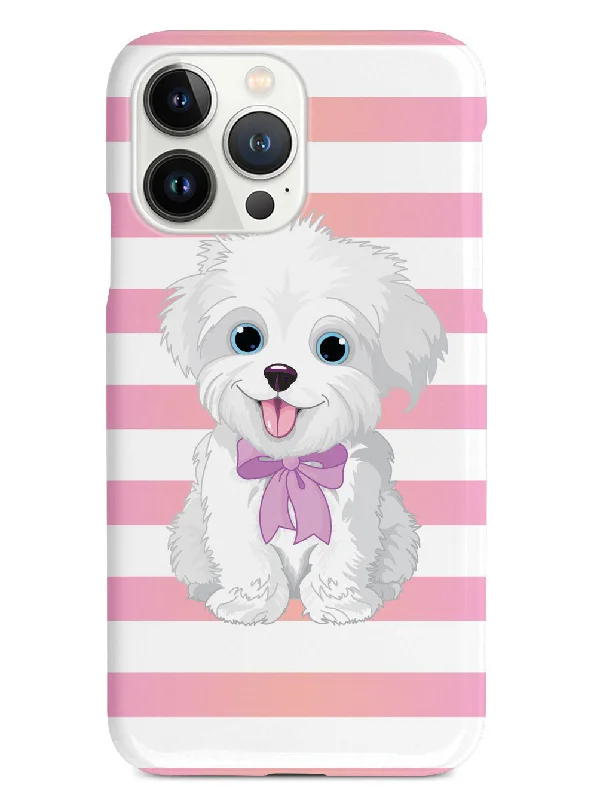 Cute Maltese Puppy Cartoon - White Case