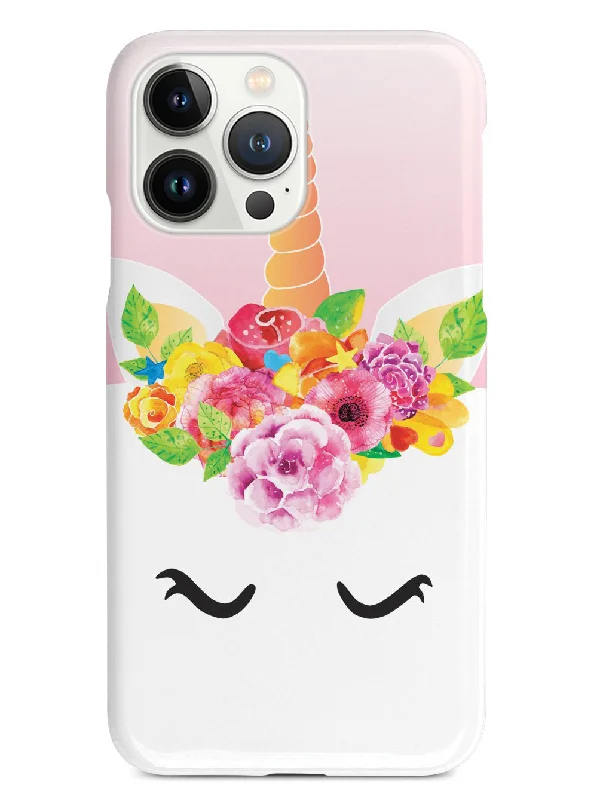 Floral Unicorn Cake Face - White Case