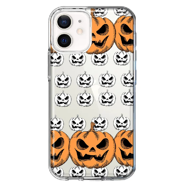 For Apple iPhone 11 Halloween Spooky Horror Scary Jack O Lantern Pumpkins Design Hybrid Protective Phone Case Cover