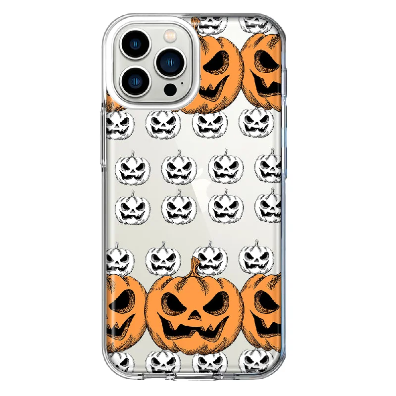 For Apple iPhone 11 Pro Halloween Spooky Horror Scary Jack O Lantern Pumpkins Design Hybrid Protective Phone Case Cover