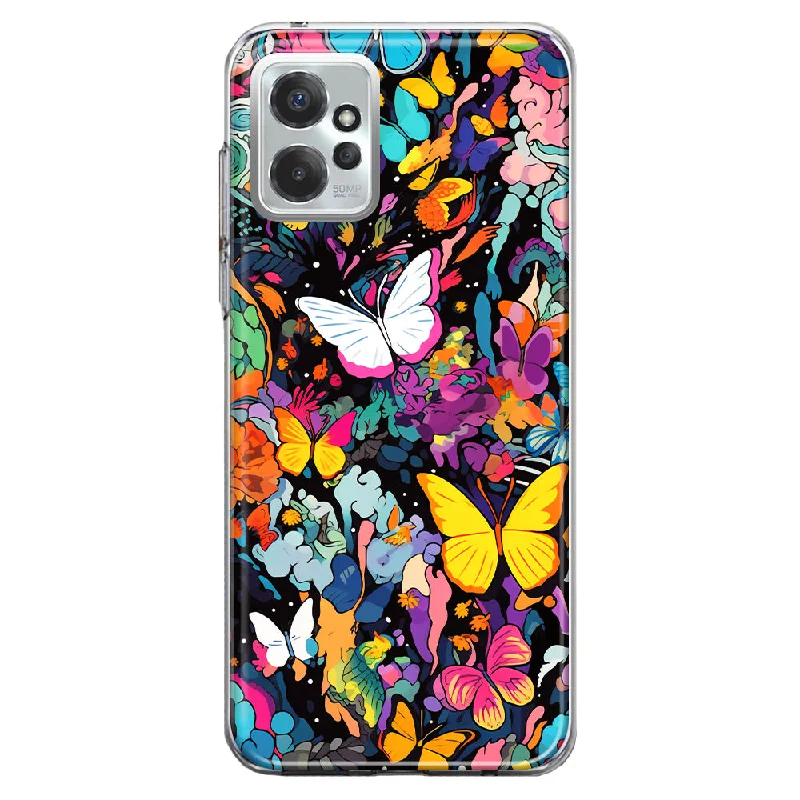 For Motorola Moto G Power 5G 2023 Psychedelic Trippy Butterflies Pop Art Design Hybrid Protective Phone Case Cover