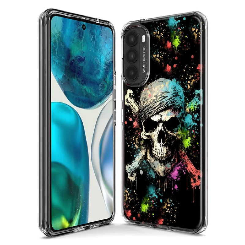 For Motorola Moto G Stylus 5G 2023 Fantasy Paint Splash Pirate Skull Design Hybrid Protective Phone Case Cover