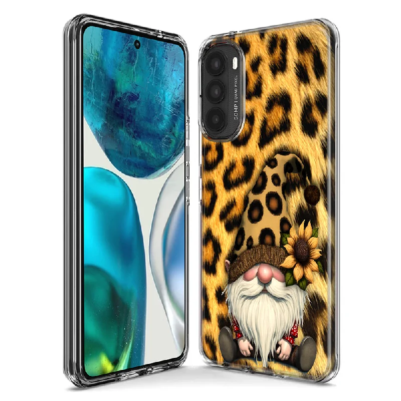 For Motorola Moto G Stylus 5G 2023 Gnome Sunflower Leopard Design Hybrid Protective Phone Case Cover