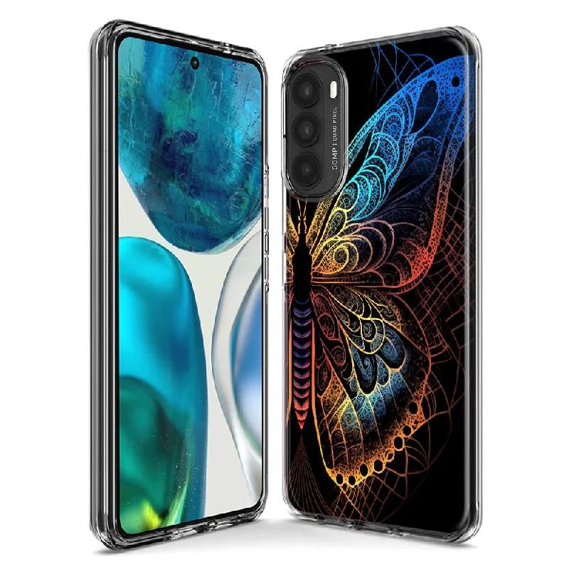 For Motorola Moto G Stylus 5G 2023 Mandala Geometry Abstract Butterfly Pattern Design Hybrid Protective Phone Case Cover