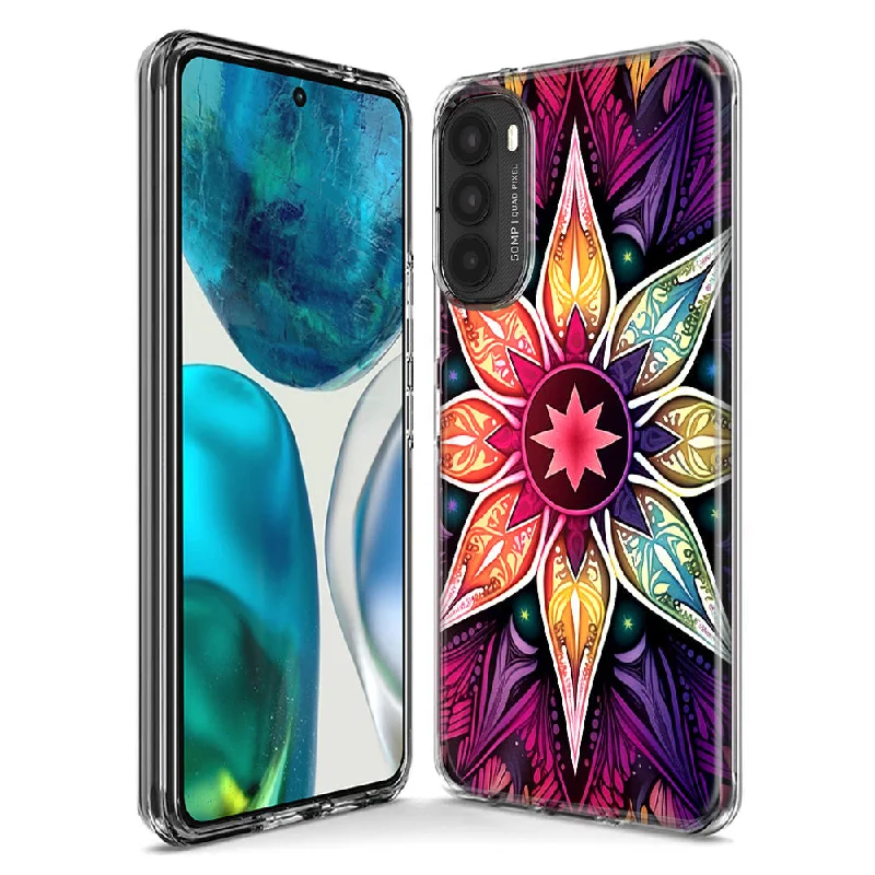 For Motorola Moto G Stylus 5G 2023 Mandala Geometry Abstract Star Pattern Design Hybrid Protective Phone Case Cover