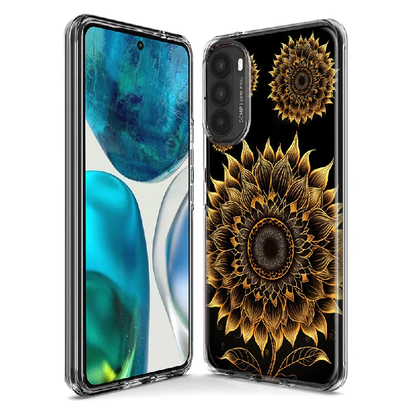 For Motorola Moto G Stylus 5G 2023 Mandala Geometry Abstract Sunflowers Pattern Design Hybrid Protective Phone Case Cover