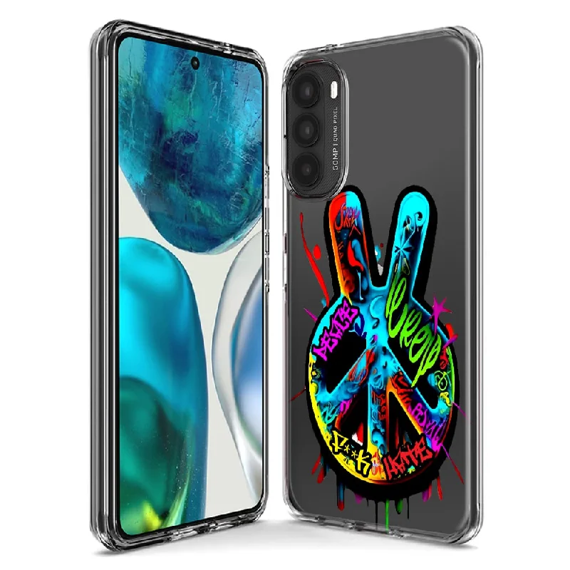 For Motorola Moto G Stylus 5G 2023 Peace Graffiti Painting Art Design Hybrid Protective Phone Case Cover