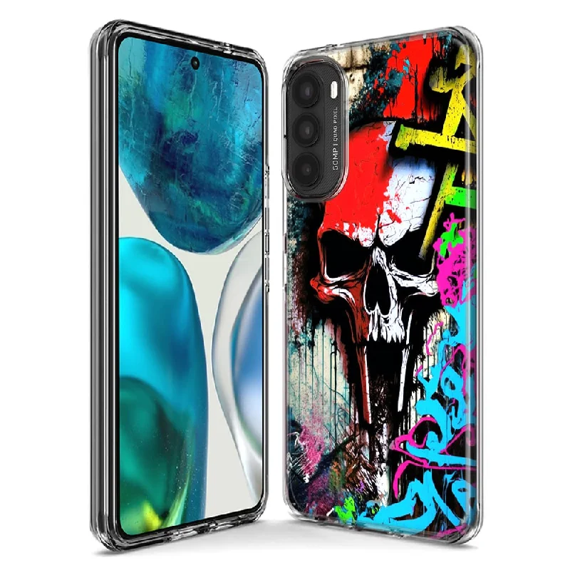 For Motorola Moto G Stylus 5G 2023 Skull Face Graffiti Painting Art Design Hybrid Protective Phone Case Cover