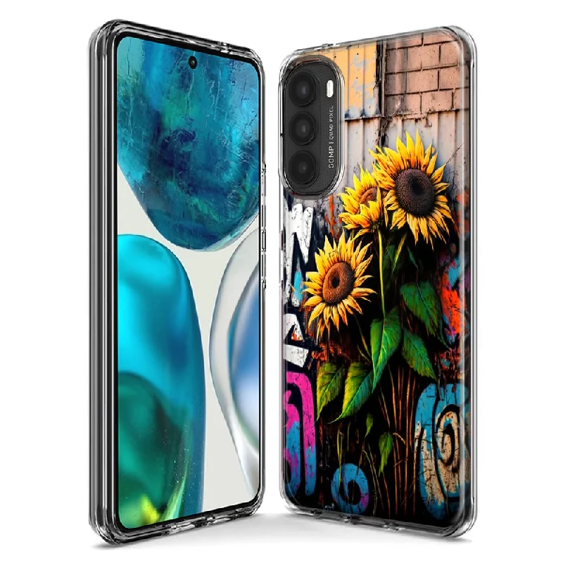 For Motorola Moto G Stylus 5G 2023 Sunflowers Graffiti Painting Art Design Hybrid Protective Phone Case Cover