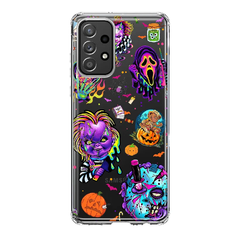 For Samsung Galaxy A31 Cute Halloween Spooky Horror Scary Neon Characters Design Hybrid Protective Phone Case Cover