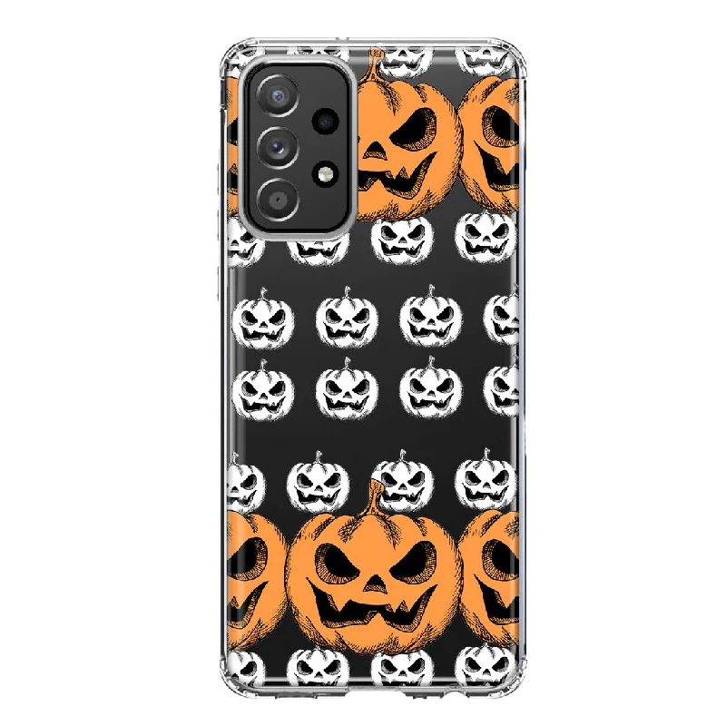 For Samsung Galaxy A31 Halloween Spooky Horror Scary Jack O Lantern Pumpkins Design Hybrid Protective Phone Case Cover