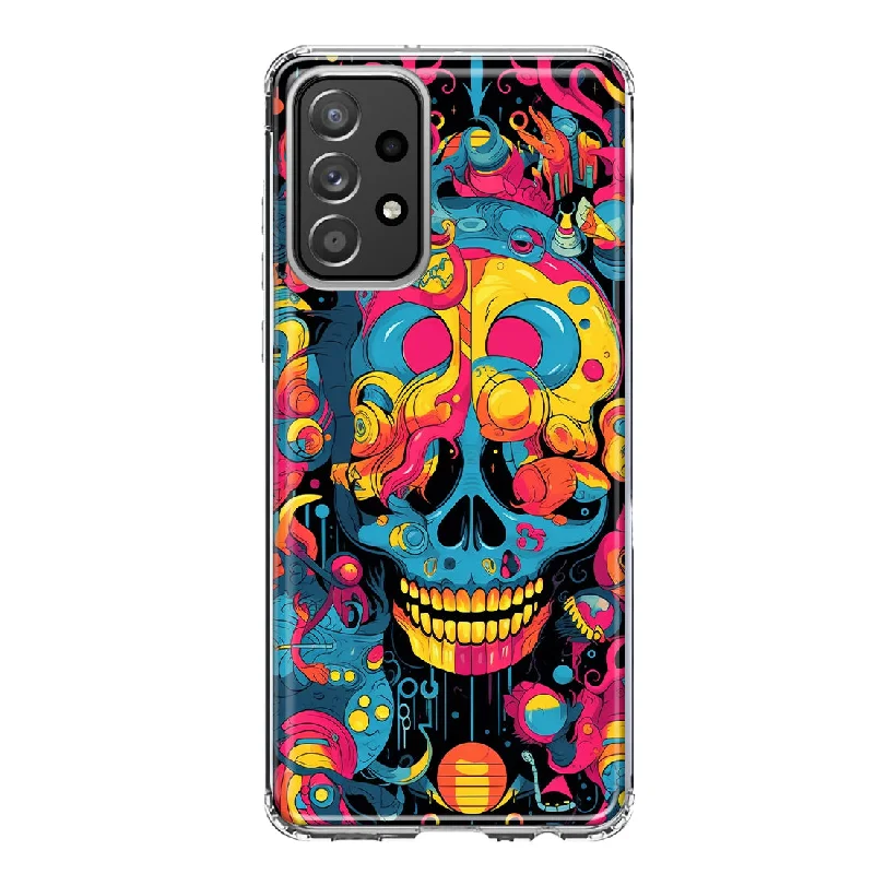 For Samsung Galaxy A31 Psychedelic Trippy Death Skull Pop Art Design Hybrid Protective Phone Case Cover