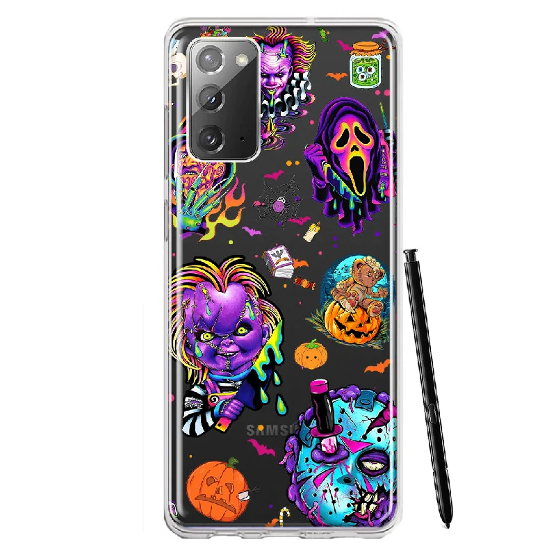 For Samsung Galaxy Note 20 Cute Halloween Spooky Horror Scary Neon Characters Design Hybrid Protective Phone Case Cover