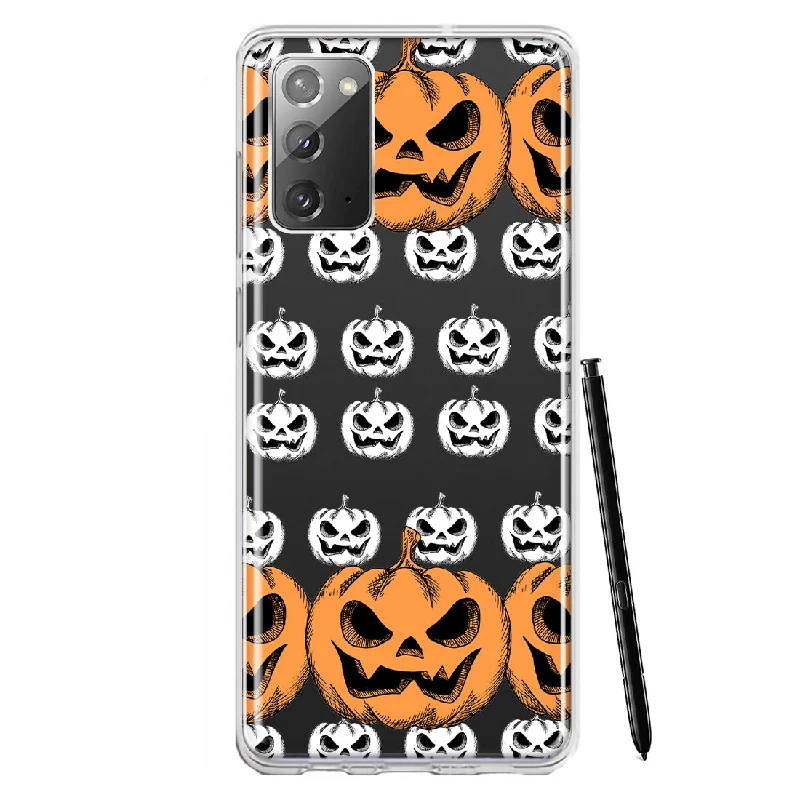 For Samsung Galaxy Note 20 Halloween Spooky Horror Scary Jack O Lantern Pumpkins Design Hybrid Protective Phone Case Cover