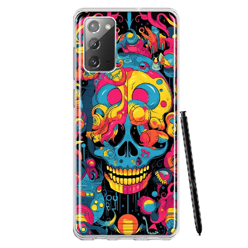 For Samsung Galaxy Note 20 Psychedelic Trippy Death Skull Pop Art Design Hybrid Protective Phone Case Cover