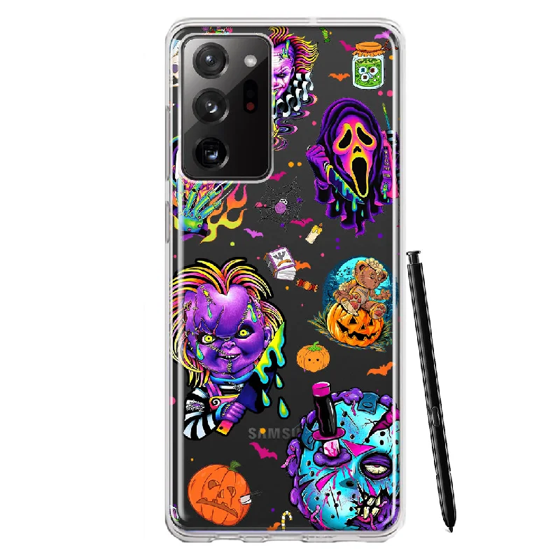 For Samsung Galaxy Note 20 Ultra Cute Halloween Spooky Horror Scary Neon Characters Design Hybrid Protective Phone Case Cover