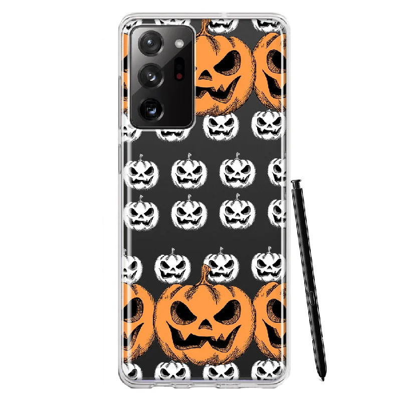 For Samsung Galaxy Note 20 Ultra Halloween Spooky Horror Scary Jack O Lantern Pumpkins Design Hybrid Protective Phone Case Cover