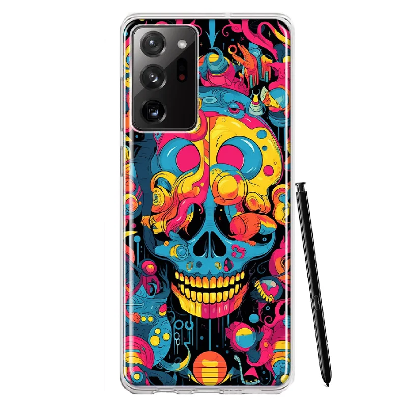 For Samsung Galaxy Note 20 Ultra Psychedelic Trippy Death Skull Pop Art Design Hybrid Protective Phone Case Cover