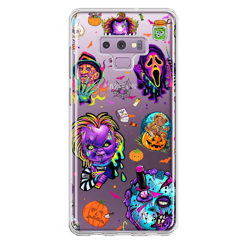 For Samsung Galaxy Note 9 Cute Halloween Spooky Horror Scary Neon Characters Design Hybrid Protective Phone Case Cover