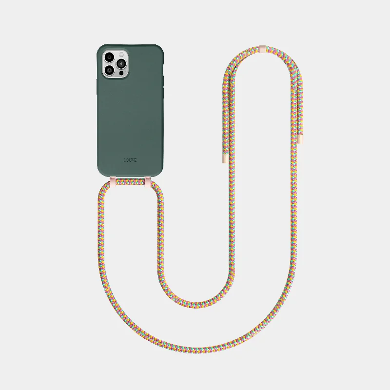 Green Phone Case + Boho Crossbody Strap