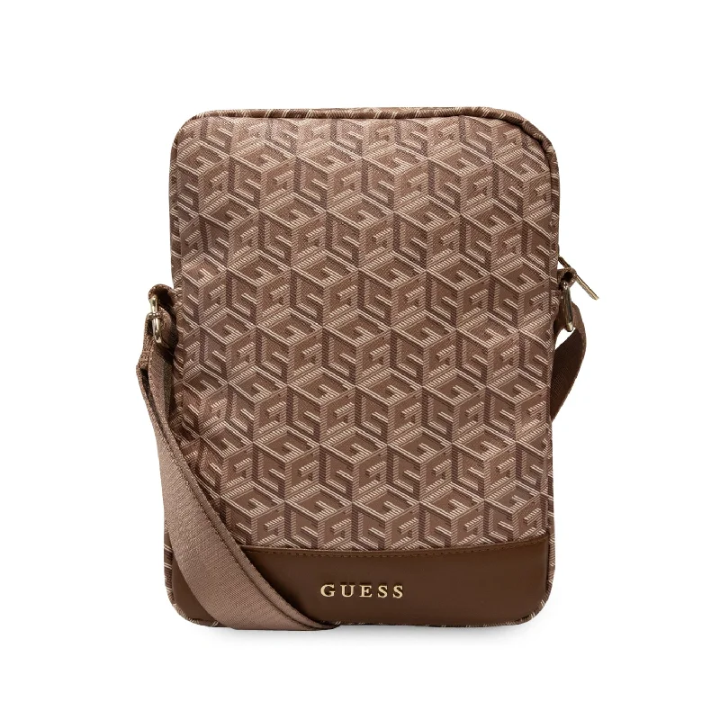 Tablet Bag 10" - Gcube Collection Brown With Stripe - GUESS