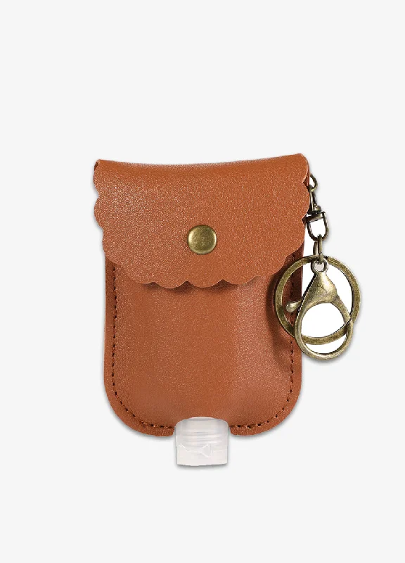 Hand Sanitizer Pocket Keychain in Brown