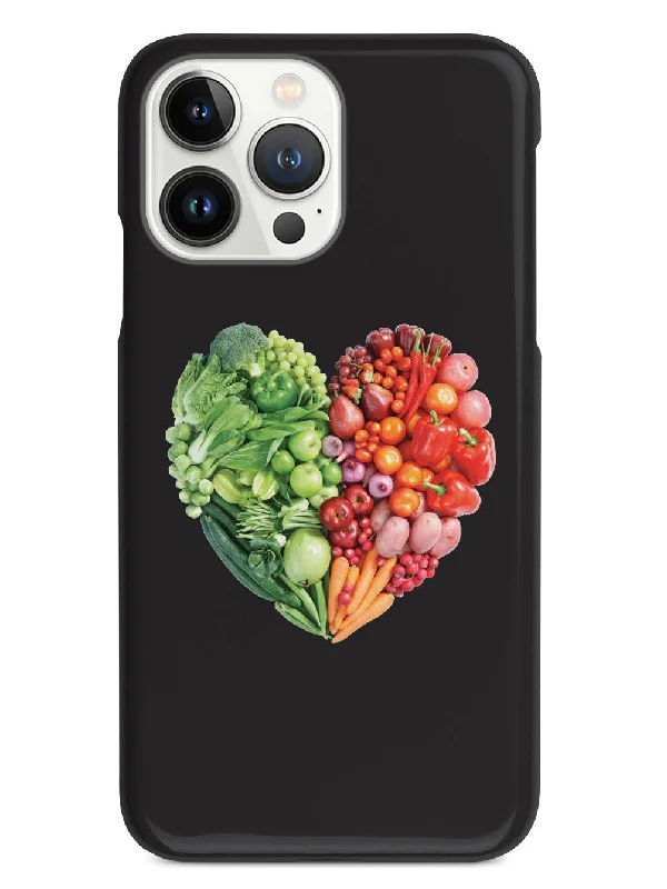 Healthy Food Heart - Fruits and Vegetables - Black Case