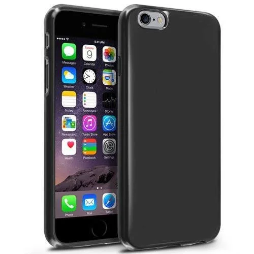 iPhone 6 Plus Soft Transparent Protective Phone Case - Black