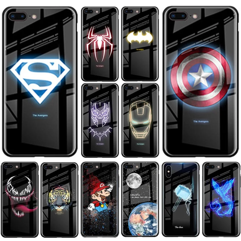 Luxury Luminous Tempered Glass Cases For iPhone XS MAX XR