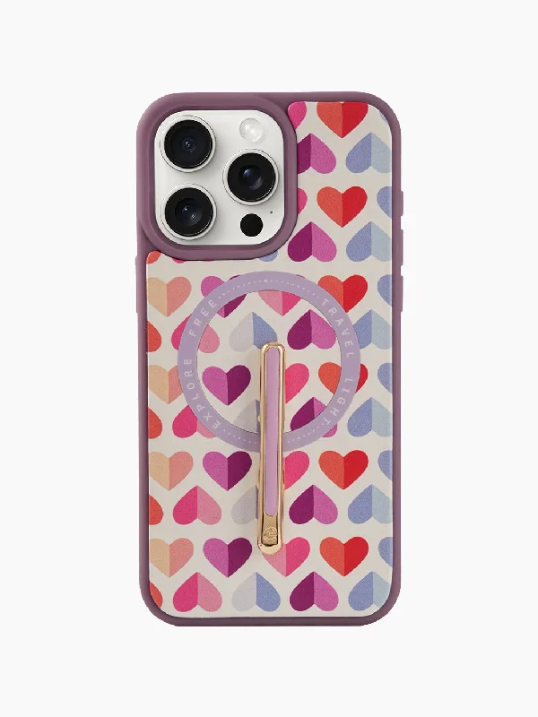 Magnetic Wireless Charging Phone Case With Single Pole Stand- Floral Print Style