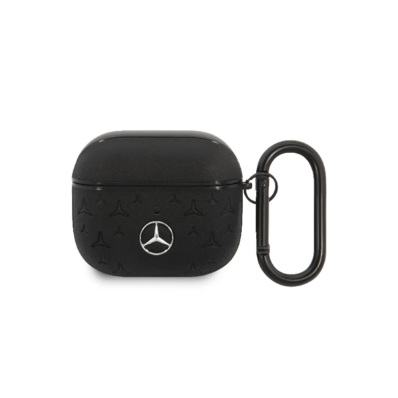 AirPods 3 - Leather Black Hard Case Star Pattern Design - Mercedes-Benz